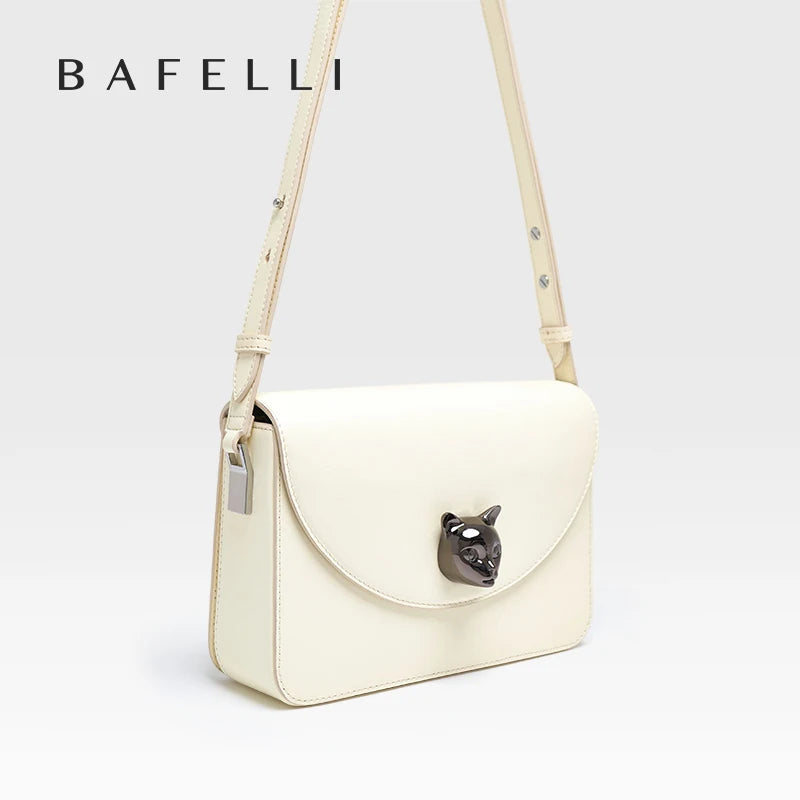 BAFELLI 2023 WOMEN NEW BOXY MESSAGE BAG GENUINE LEATHER CAT WOMEN'S CROSSBODY FEMALE SHOULDER PURSE STYLISH COLOR FASHION LUXURY