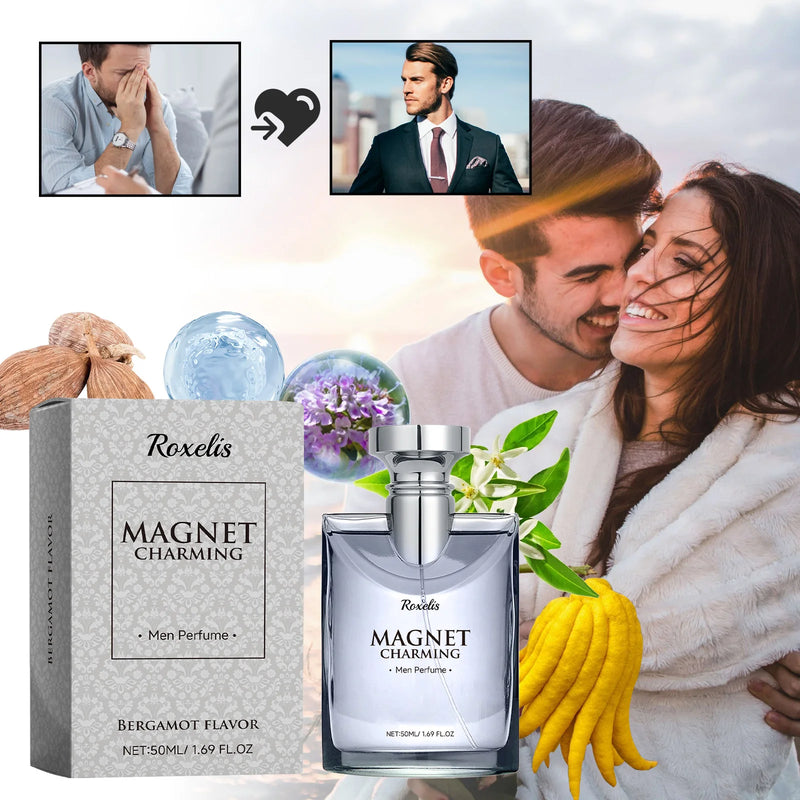 Roxelis 50ml Magnet Charming Men Perfume Tea Scent Bergamot Fragrance Freshing Lasting Glamour Flirting Dating Pheromone Perfume