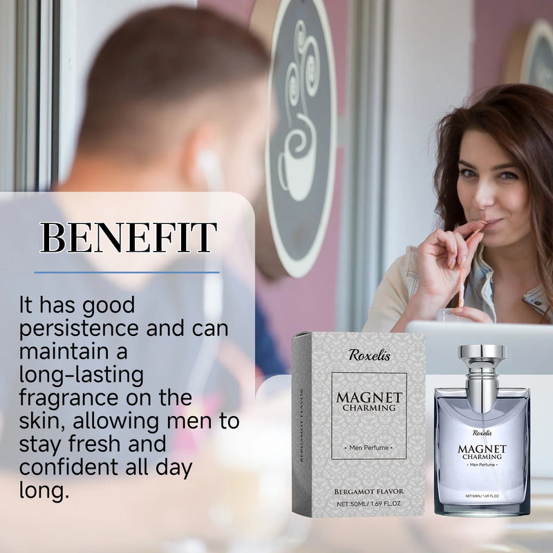 Roxelis 50ml Magnet Charming Men Perfume Tea Scent Bergamot Fragrance Freshing Lasting Glamour Flirting Dating Pheromone Perfume
