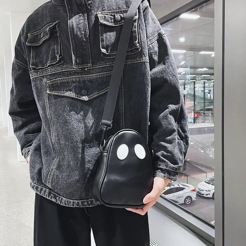 Ghost Bag Purse Funny Personality Shoulder Bags Fun Lovely Devil Cute Bag Clash Colors Stitching Tide PU Small Capacity Satchel