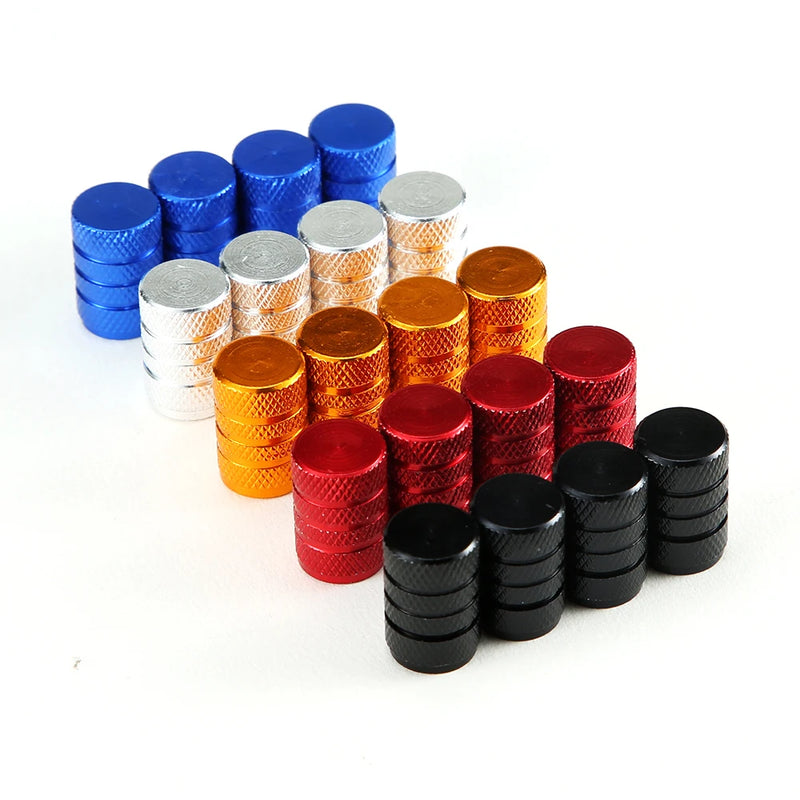 4Pcs Car Tire Valve Stems Cap Knurling Style Tire Valve Cap Aluminum Tire Wheel Stem Air Valve Cap car Universal accessories