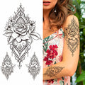 Sexy Flower Bird Temporary Waterproof Tattoo Sticker Girl Butterfly Dreamcatcher Cross Body Arm Sleeve Chest Fake Totem Women