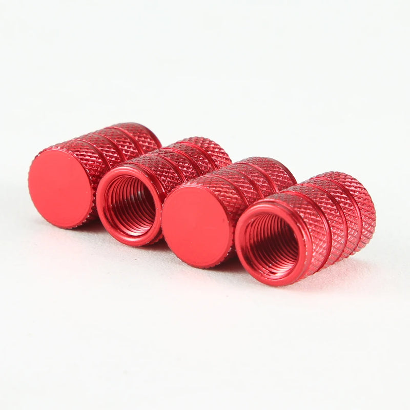 4Pcs Car Tire Valve Stems Cap Knurling Style Tire Valve Cap Aluminum Tire Wheel Stem Air Valve Cap car Universal accessories