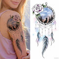 Sexy Flower Bird Temporary Waterproof Tattoo Sticker Girl Butterfly Dreamcatcher Cross Body Arm Sleeve Chest Fake Totem Women