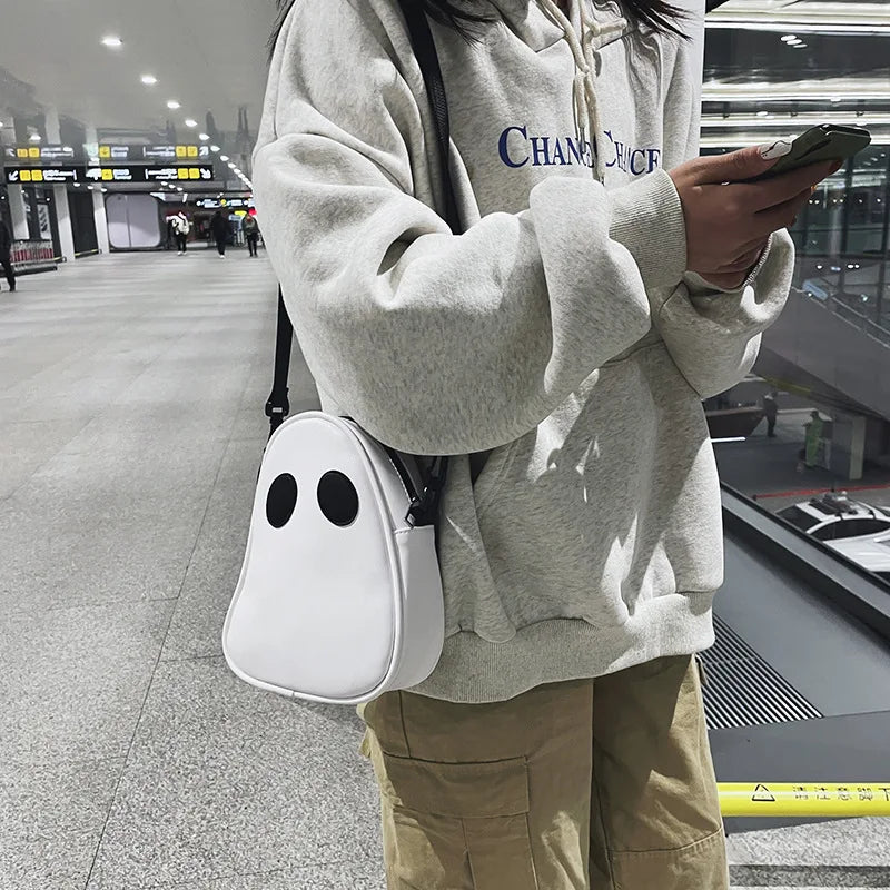 Ghost Bag Purse Funny Personality Shoulder Bags Fun Lovely Devil Cute Bag Clash Colors Stitching Tide PU Small Capacity Satchel