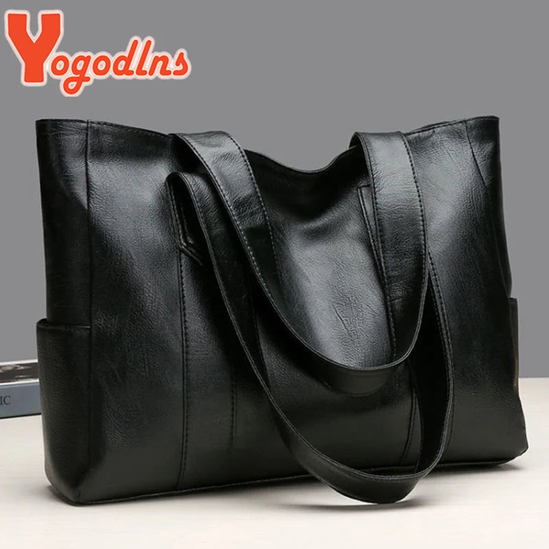 Yogodlns Winter New Tote Bag For Women PU Leather Shoulder  Bag Large Capacity Handbag Vintage Embossing Lady Handle Bag Pouch