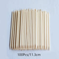 Lurayee Nail Cuticle Pusher Orange Wood Sticks Nail Manicures Remover Wooden Design Nail Gel Polish Drawing Stick for Nail Art