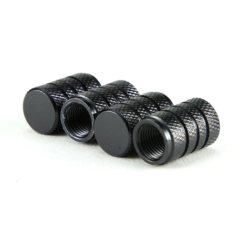4Pcs Car Tire Valve Stems Cap Knurling Style Tire Valve Cap Aluminum Tire Wheel Stem Air Valve Cap car Universal accessories