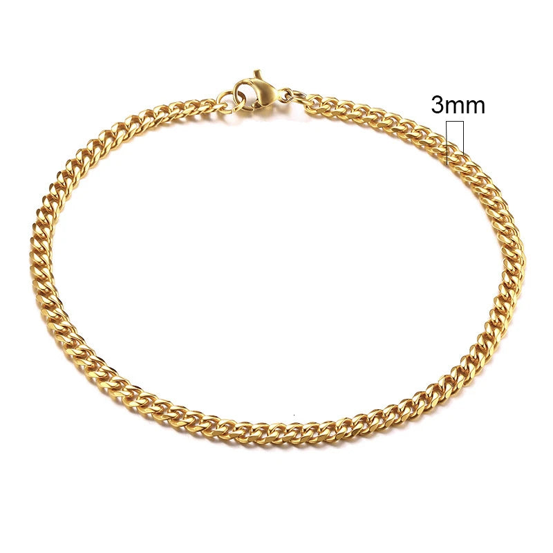 Vnox 3-11mm Chunky Miami Curb Chain Bracelet for Men, Stainless Steel Cuban Link Chain Wristband Classic Punk Heavy Male Jewelry