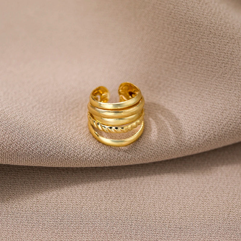 Vintage Gold Color Leaves Ear Cuff Black Non-Piercing Ear Clips Fake Cartilage Earrings Clip Earrings For Women Men Jewelry