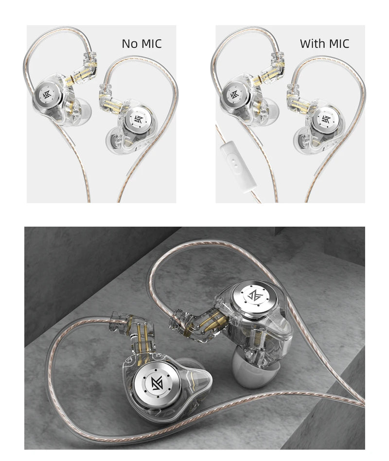 KZ EDX Pro Earphones Dynamic In Ear Monitor HiFi Wired Headphones Bass Stereo Game Music Earplugs Noice Cancelling Headset