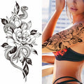 Sexy Flower Bird Temporary Waterproof Tattoo Sticker Girl Butterfly Dreamcatcher Cross Body Arm Sleeve Chest Fake Totem Women