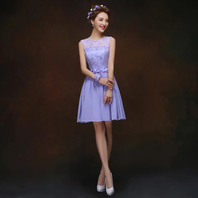 New light purple short bridesmaid dress chorus performance dress free shipping