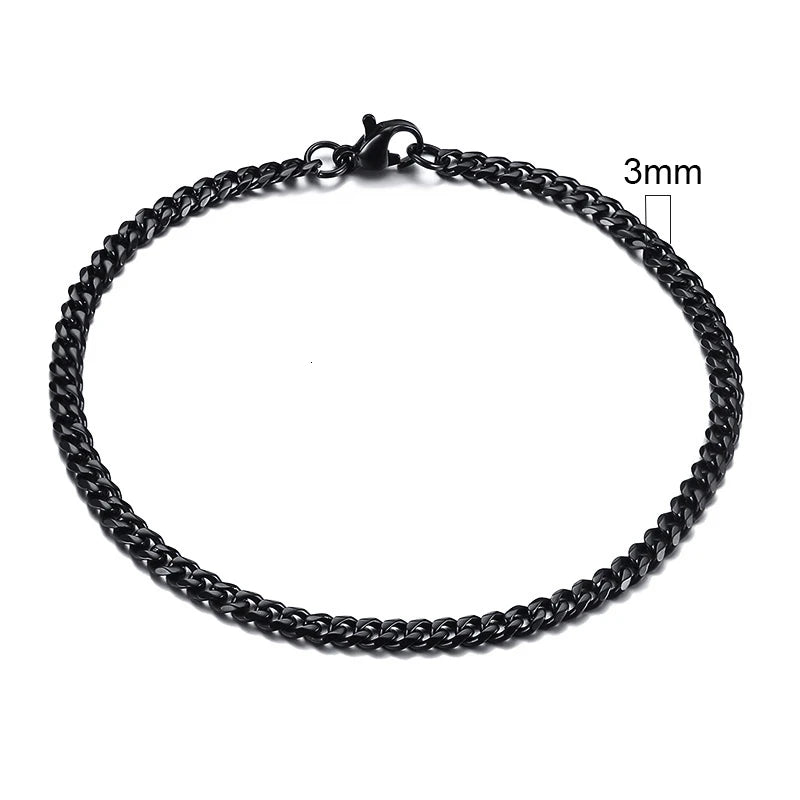 Vnox 3-11mm Chunky Miami Curb Chain Bracelet for Men, Stainless Steel Cuban Link Chain Wristband Classic Punk Heavy Male Jewelry