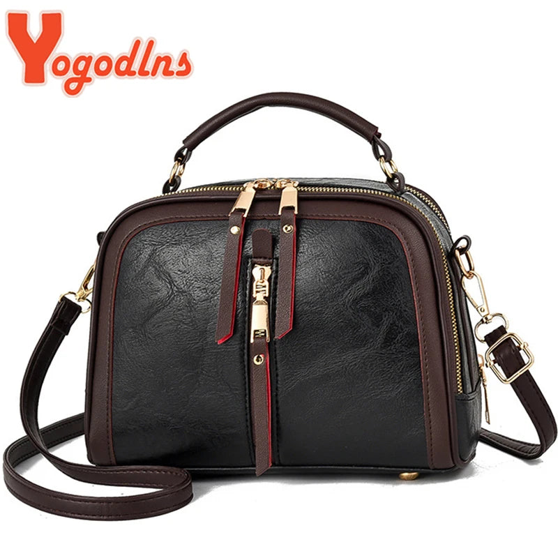 Yogodlns Crossbody Bags For Women PU Leather New High Quality Ladies Fashion Solid Color Bag Female Designer Shoulder Bag