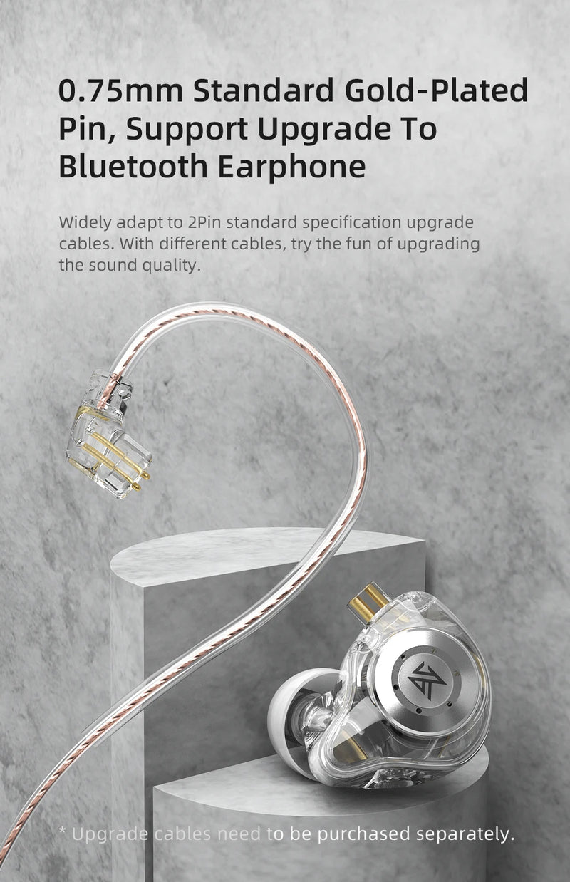 KZ EDX Pro Earphones Dynamic In Ear Monitor HiFi Wired Headphones Bass Stereo Game Music Earplugs Noice Cancelling Headset