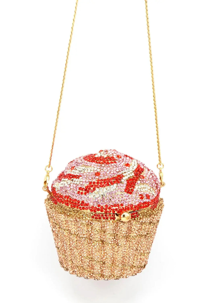 Designer Brand Luxury Crystal Evening Bag Fashion Cupcake Diamond Clutch Soiree Purse Women Wedding Bride Cake Handbags  SC515