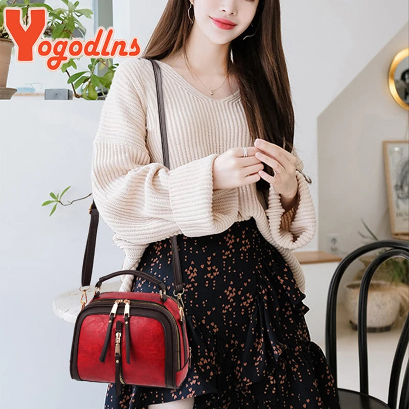 Yogodlns Crossbody Bags For Women PU Leather New High Quality Ladies Fashion Solid Color Bag Female Designer Shoulder Bag