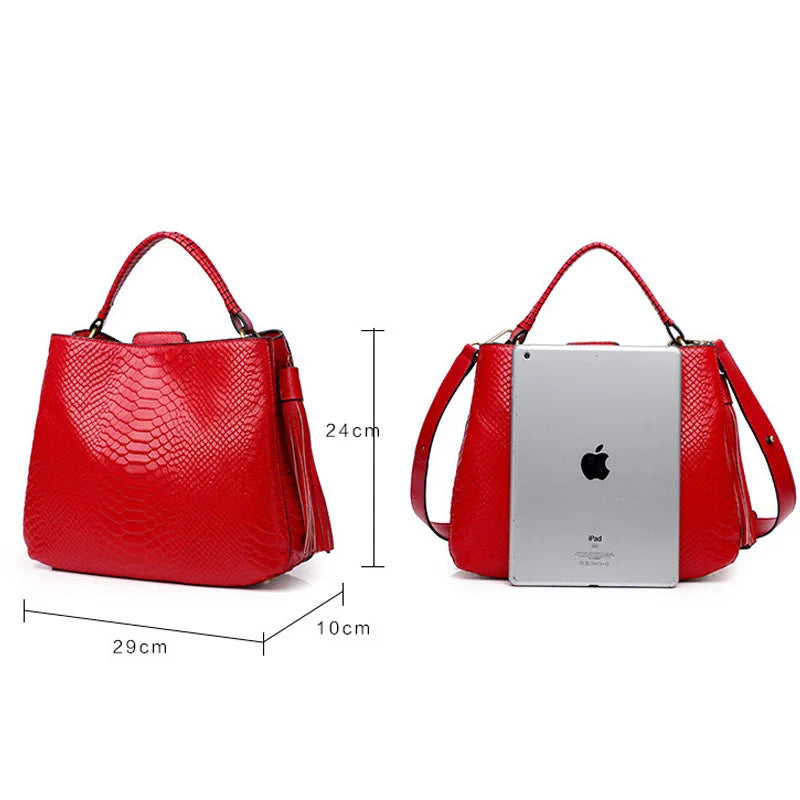Zency Luxury Women Genuine Leather Handbags Fashion High Quality Female Shoulder Bag New Design Lady Top-Handle Bags