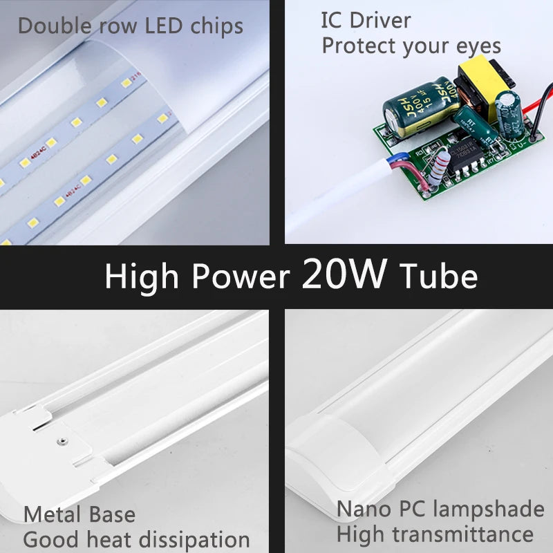 Led Lights for Kitchen 110v 220v Under Cabinet Light 5W 10W 20W Ceiling Led tube Bar Wall Lamp Home Shop Bedroom Closet lighting