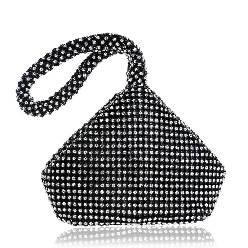 SEKUSA Rhinestones Women Metal Evening Clutch Bag Fashion Lady Female Diamond Super Mini Handbag For Wedding Bag