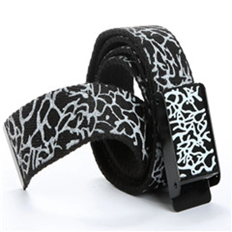 Fashion Pop Print Street Dance Graffiti Popular Casual Men's and Women's Clothes Couple Canvas Belt
