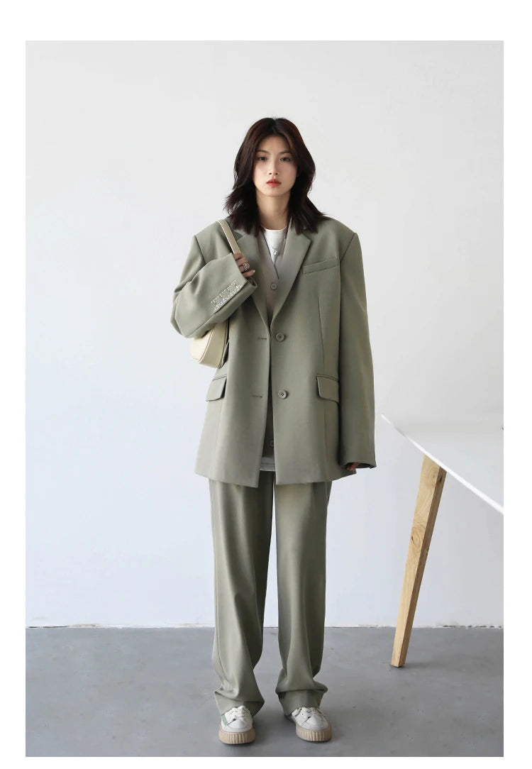 CHICVEN  Women Office Lady Blazer Cuff Embroidery Wide Shoulder Twill Suit Women's Autumn Ladies Outerwear  Stylish Tops