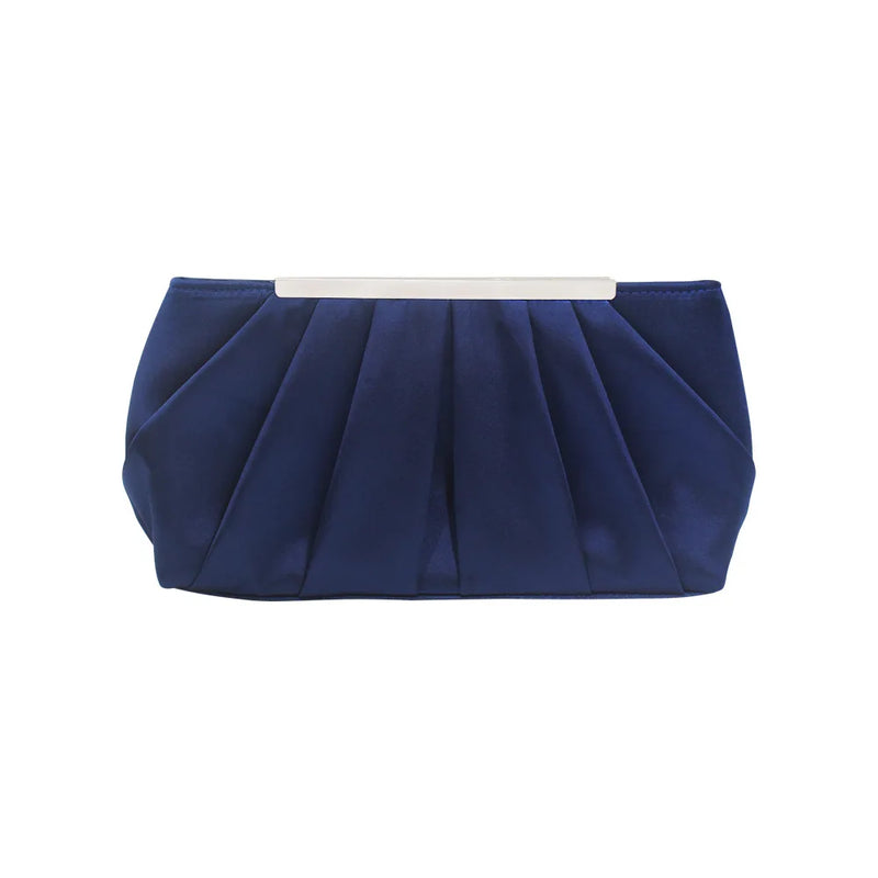 Solid Silk Satin Evening Bag Women Elegant Ruched Clutch Bags Wedding Bride Elegant Clutches Soft Surface Fashion Party Purse