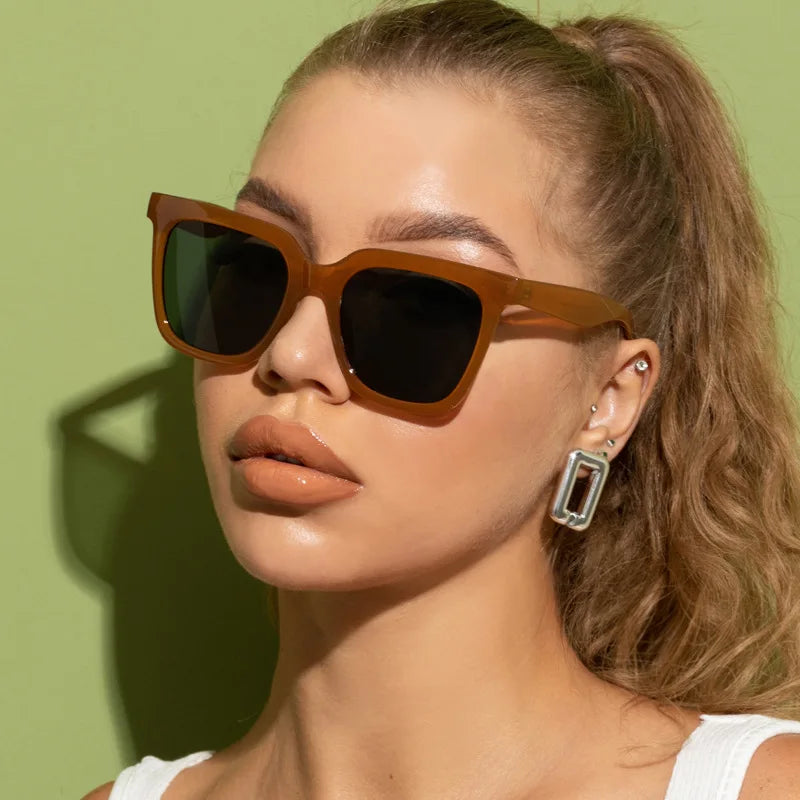 2023 New Fashion Sunglasses Women Brand Designer Retro Rectangle Sun Glasses Female Ins Popular Colorful Vintage Square Eyewear