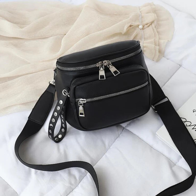 Female Bag Rivet Desing Belt Waist Bag Ladies Purse Female Shoulder High Quality Fashion Woman Wallets BagsWomen Crossbody Bag