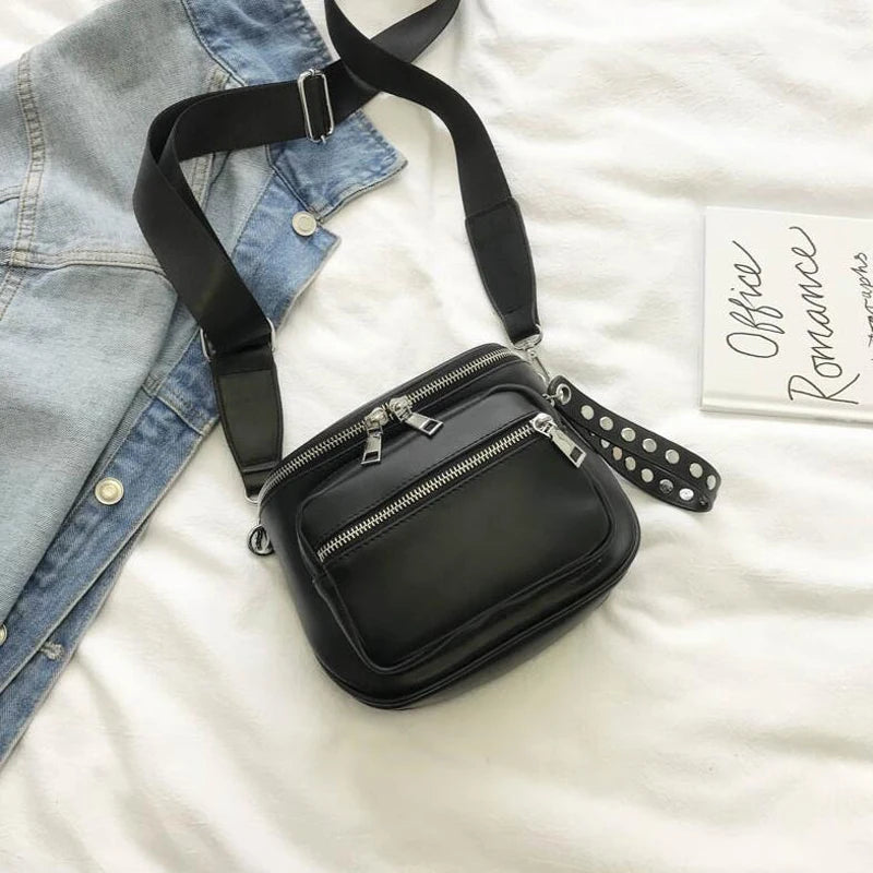 Female Bag Rivet Desing Belt Waist Bag Ladies Purse Female Shoulder High Quality Fashion Woman Wallets BagsWomen Crossbody Bag