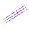 3pcs/Set Acrylic French Stripe Nail Art Line Painting Pen 3D Tips Manicure slim Line Drawing Pen UV Gel Brushes Painting Tools