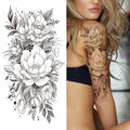 Sexy Flower Bird Temporary Waterproof Tattoo Sticker Girl Butterfly Dreamcatcher Cross Body Arm Sleeve Chest Fake Totem Women