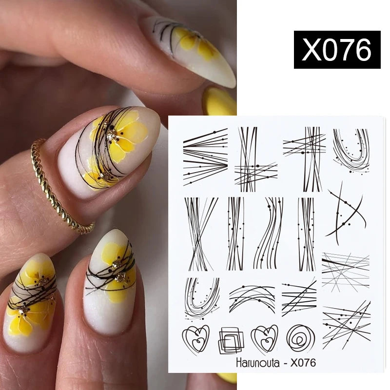 Harunouta 1 Sheet Nail Water Decals Transfer Lavender Spring Flower Leaves Nail Art Stickers Nail Art Manicure DIY
