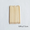 Lurayee Nail Cuticle Pusher Orange Wood Sticks Nail Manicures Remover Wooden Design Nail Gel Polish Drawing Stick for Nail Art