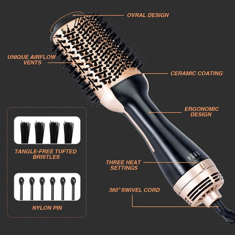Dryer Hair Dryer Brush Blow Dryer  3 In 1 Dryer and Straightener Brush Hot Air Brush Styler and Volumizer One Step dryer Brush