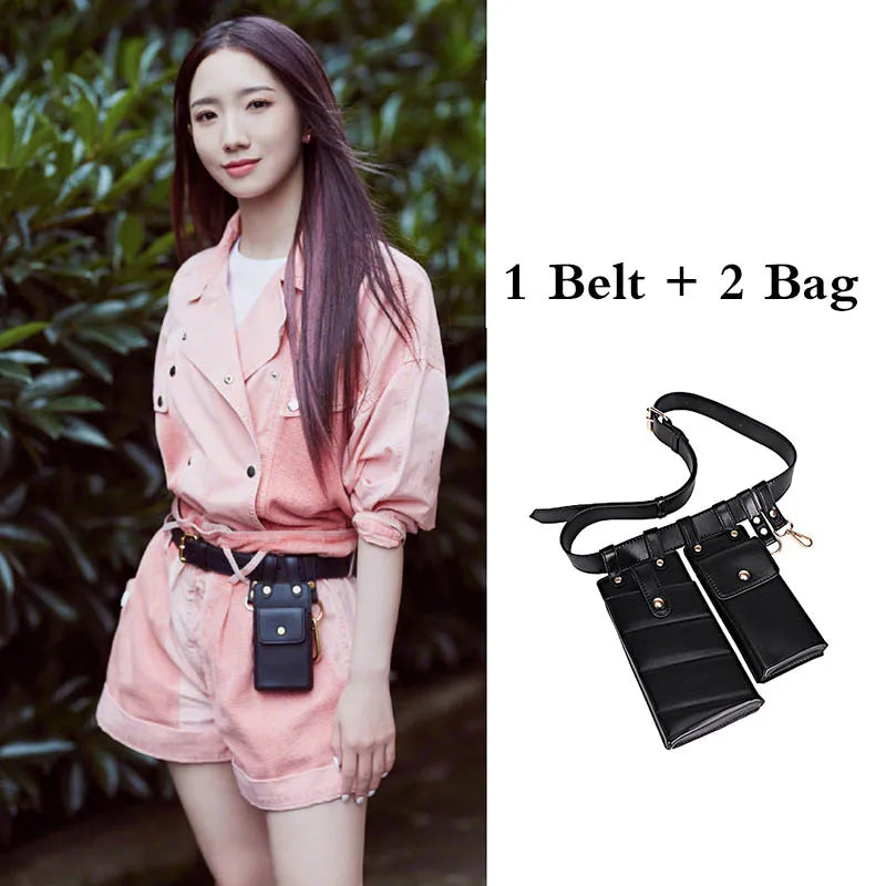 Women Waist Bag Fashion Leather Waist Belt Bag Crossbody Chest Bags Girl Fanny Pack Small Phone Pack Bum strap Packs A1234