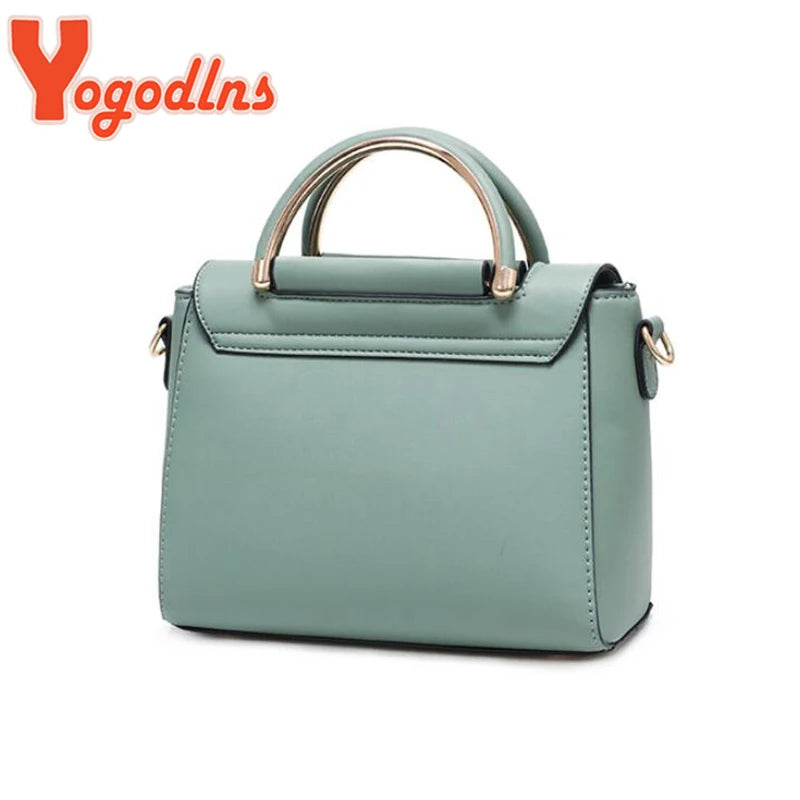 Yogodlns Luxury Handbag Women PU Leather Shoulder Bag New Solid Color Crossbody Bag Large Capacity Handle Bag Shopping Purse