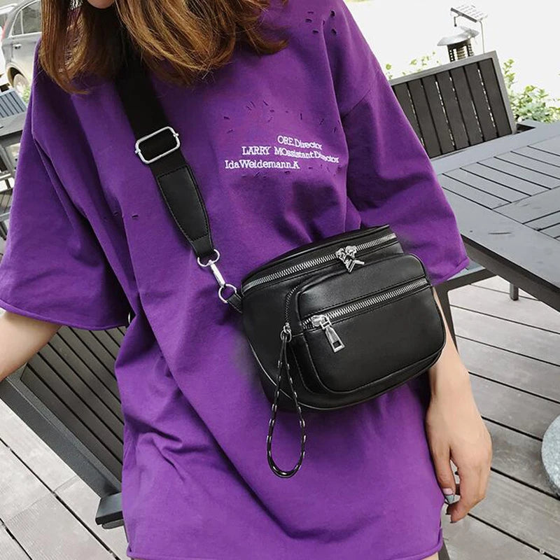 Female Bag Rivet Desing Belt Waist Bag Ladies Purse Female Shoulder High Quality Fashion Woman Wallets BagsWomen Crossbody Bag