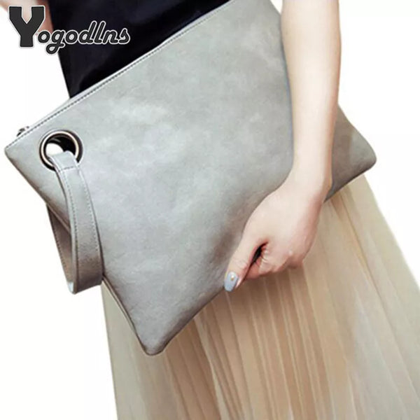 Fashion solid women's clutch bag leather women envelope bag clutch pu leather bag female Clutches sac Immediately shipping