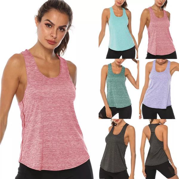 Active Women Sport Vest Gym Running Vest Racer Back Fitness Tanks Female Jogging Tank Tops Solid Strappy Vest Tanks