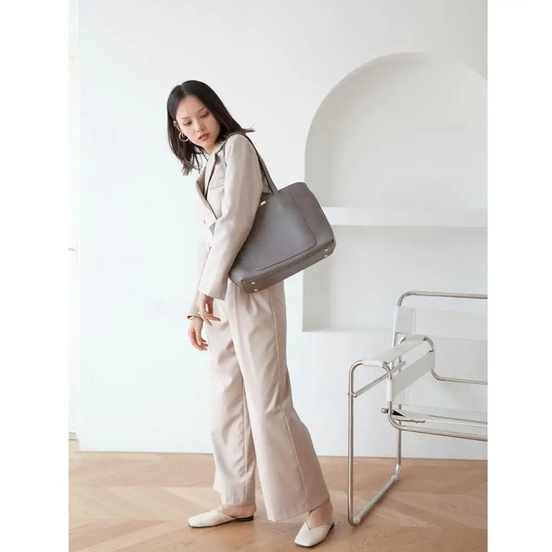VENOF Women's Large Capacity Shoulder Bag High-end Ladies Genuine Leather Commuter Shopper Bags High Quality Luxury Handbag Big