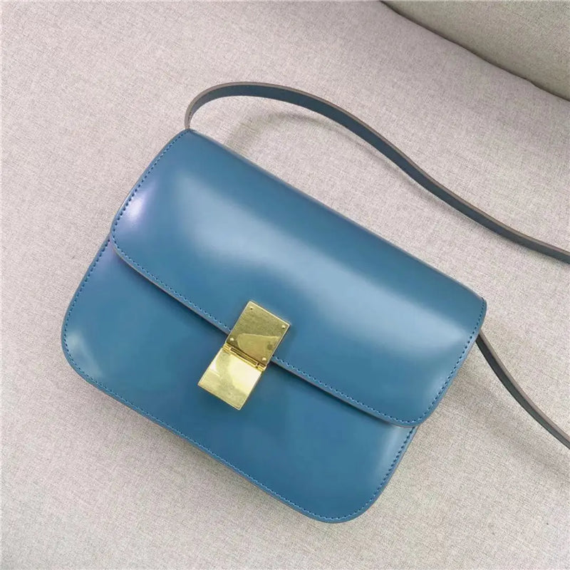Fashion Genuine Leather Handbags Tofu Bag Box Bag 2023 Luxury Shoulder Messenger Flight Attendant Bag Retro Simple Women Bag