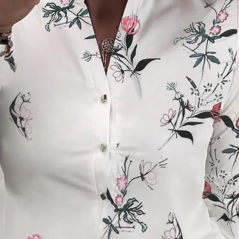 Women's Shirts Floral Blouses Long Sleeve Shirts Women Camisas Female Printing Button Women's Spring Autumn Tops Slim Blusas