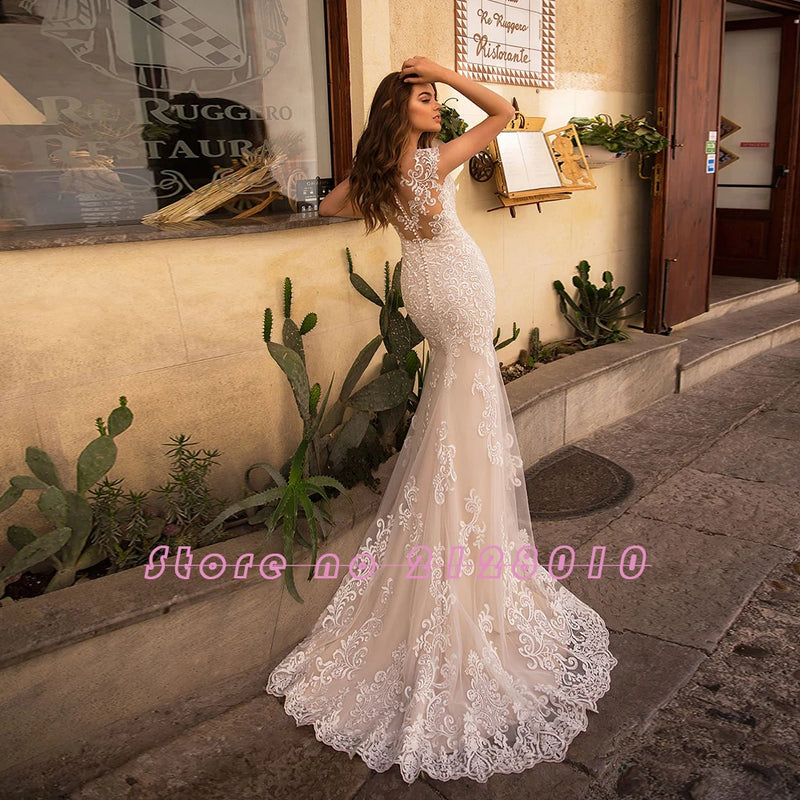 Appliques Lace Mermaid Wedding Dresses With Beading Crystal Removable Train Shop Online Vestido De Noiva Sereia