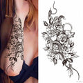 Sexy Flower Bird Temporary Waterproof Tattoo Sticker Girl Butterfly Dreamcatcher Cross Body Arm Sleeve Chest Fake Totem Women