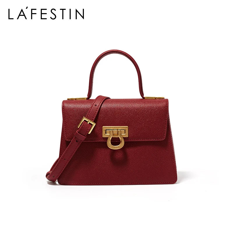 LA FESTIN 2023 New Trend Retro Mini Book Handbag Fashion One-shoulder Portable Messenger Leather Female Crossbody Bag Design