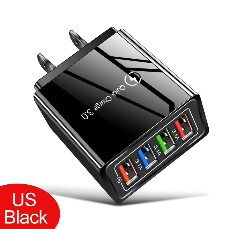 For iPhone 14 USB Charger Quick Charge 3.0 For Samsung Xiaomi mi Tablets Mobile Phone Charger Adapter EU/US Plug Fast Charging