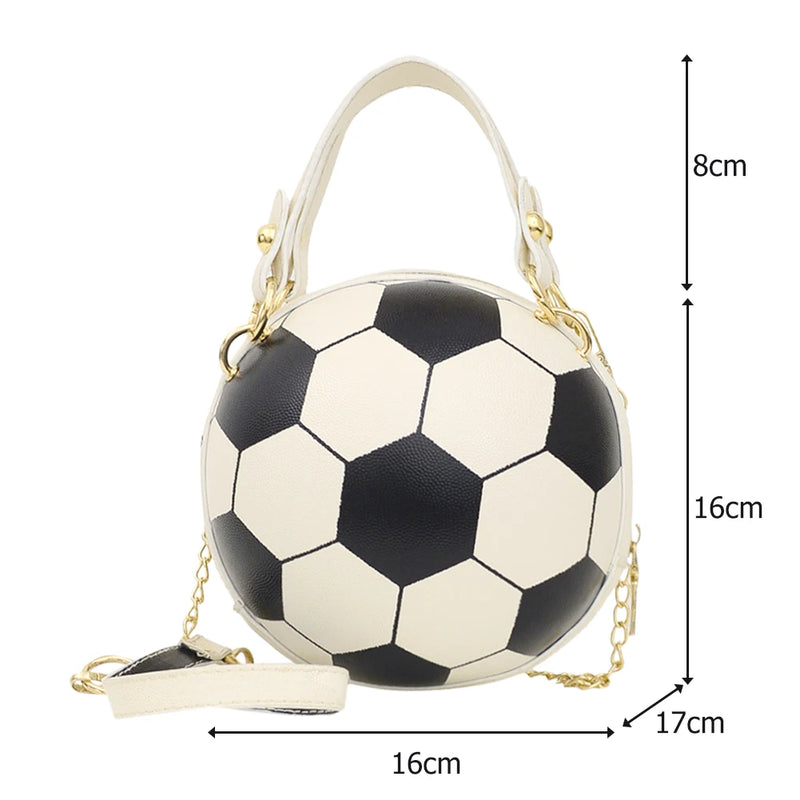 Personality Pu Leather Basketball Bag 2023 New Ball Purses For Teenagers Girls Circular Shoulder Bags Crossbody Ladies Chain Bag