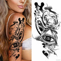 Sexy Flower Bird Temporary Waterproof Tattoo Sticker Girl Butterfly Dreamcatcher Cross Body Arm Sleeve Chest Fake Totem Women